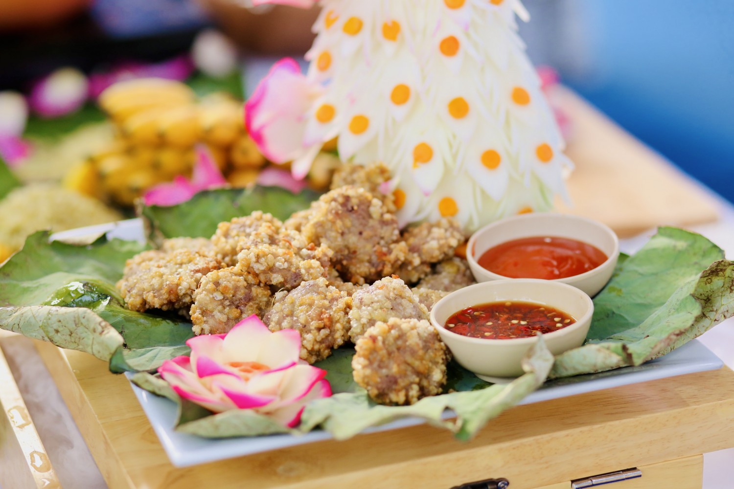 Món chả cốm của đầu bếp Lưu Đức Toàn (Ảnh: Thúy Hằng) 
