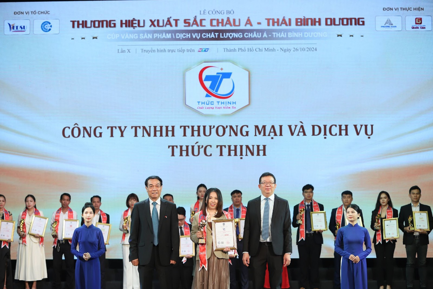 Công ty TNHH Thương mại và Dịch vụ Thức Thịnh vinh dự đạt giải thưởng Cúp Vàng Sản phẩm, Dịch vụ Chất lượng Châu Á – Thái Bình Dương 2024